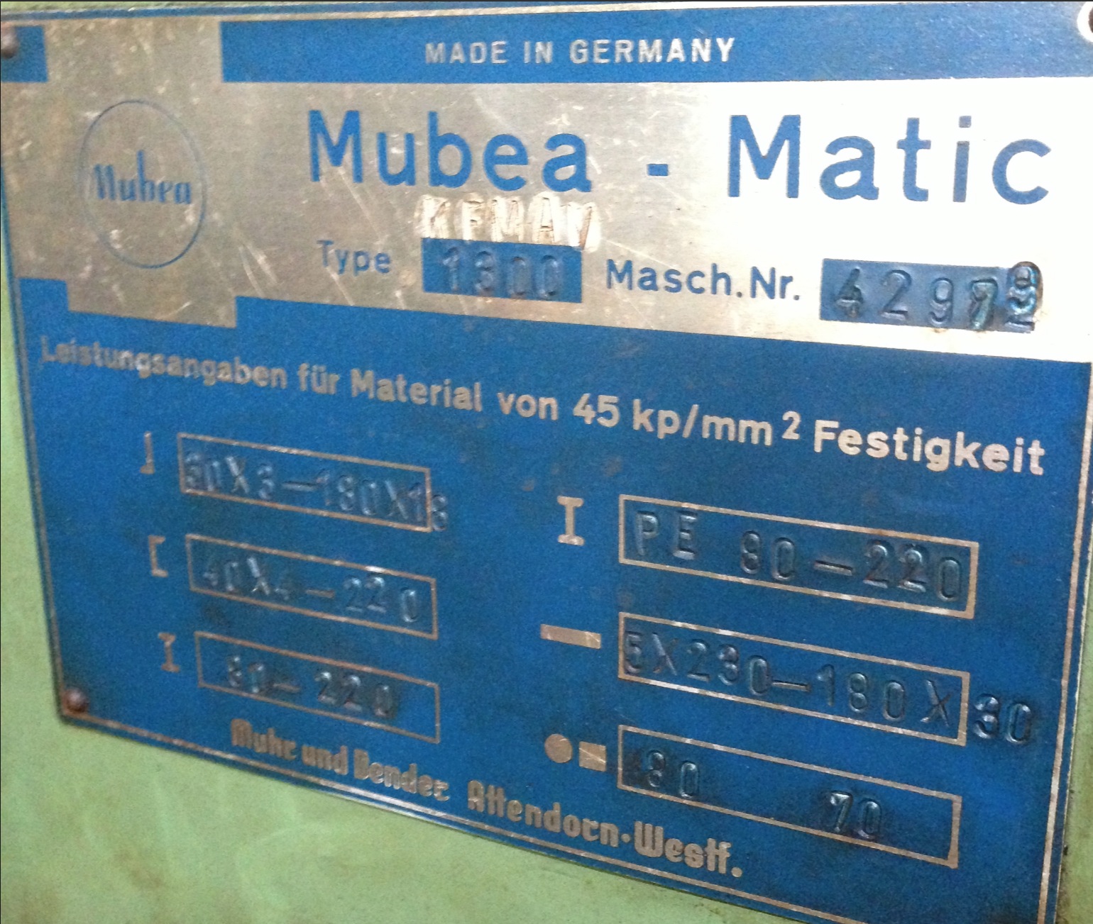 MUBEA-Matic : KFMAV 1300