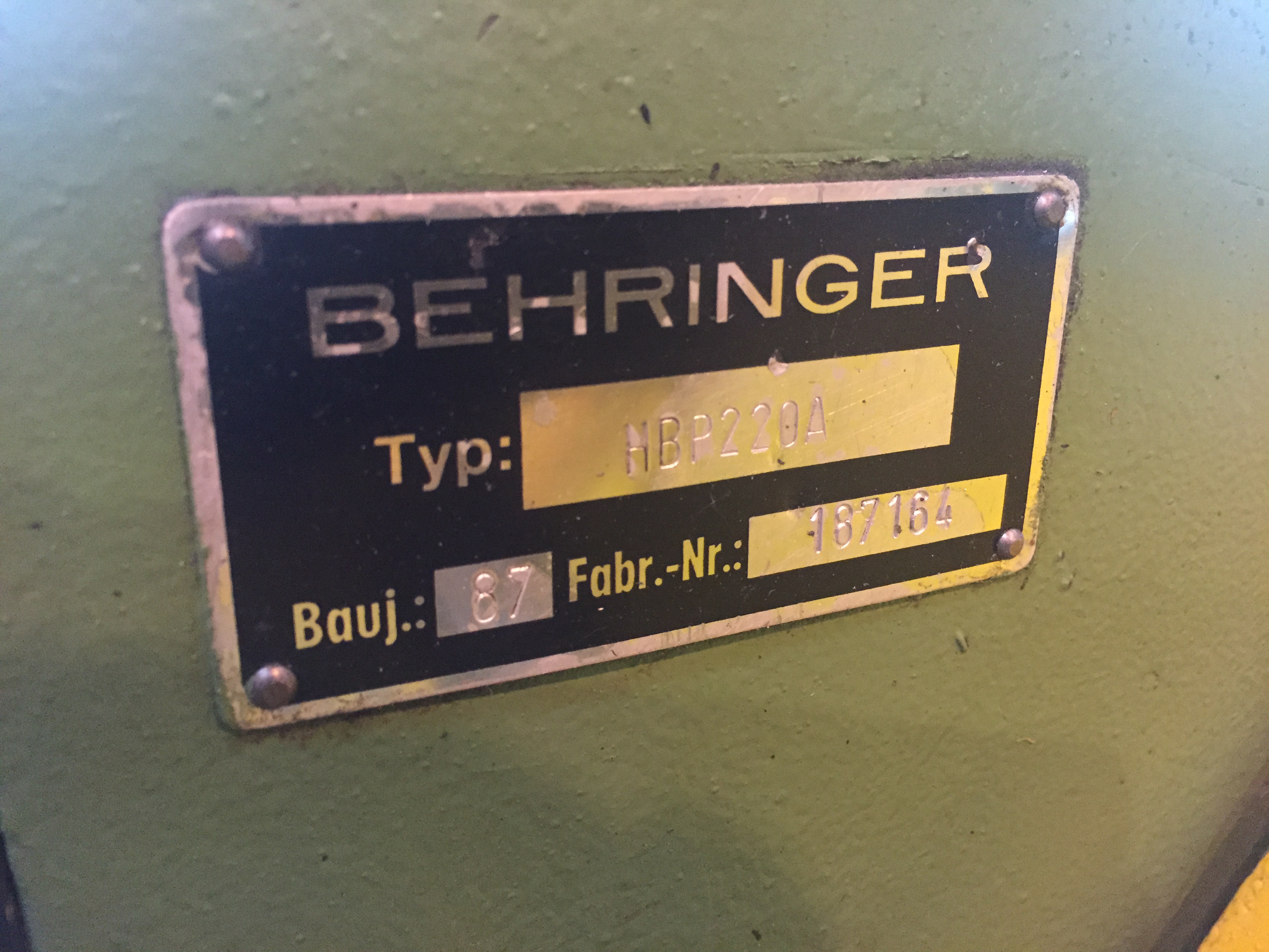 BEHRINGER: HBP 220 A CNC Steuerung defekt